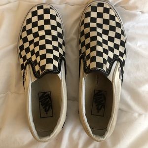 Checkered Slip On Vans (W 7.5)